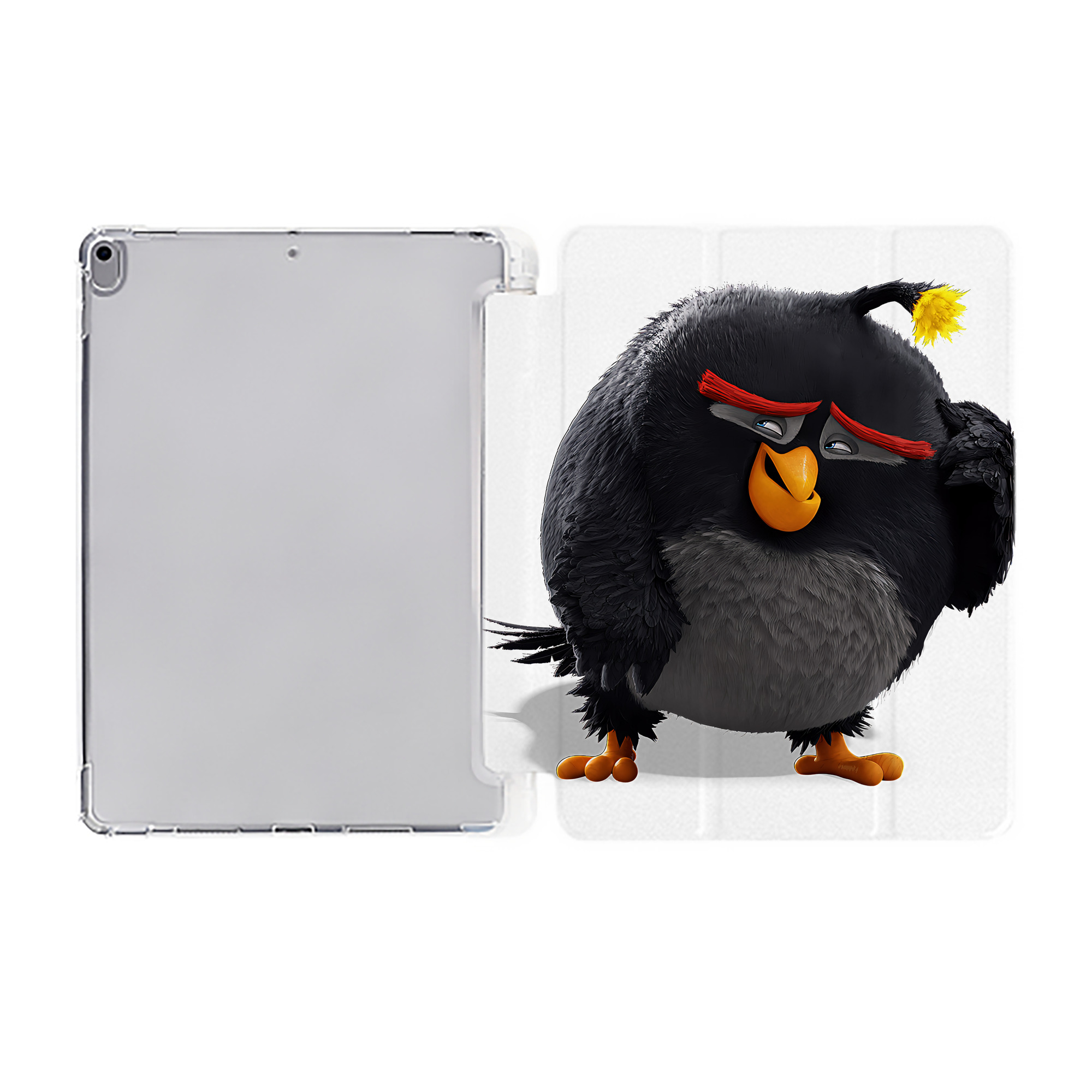 （画像用） Angry Birds アングリーバード IPad ケース ペン収納付き 三つ折りスタンド PUレザー×シリコン 対応機種9.5/10.5/10.9インチ